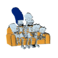The Simpsons Skeleton Family Enamel Pin